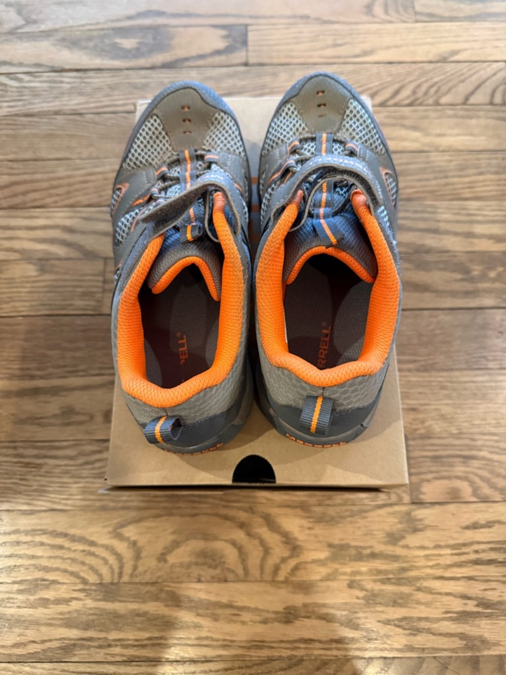 Merrell Kids Gray and Orange Slip-On Trail Sneakers